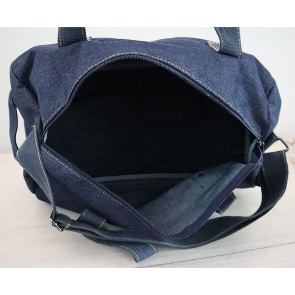 Jean Paul Gaultier Unisex Blue Pour Vous Denim Weekender Gym Travel Duffle Bag - Picture 5 of 9